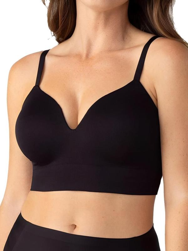 Women's Solid Wireless Push Up Bra, Adjustable Strap Seamless Bra, Soft Comfortable Breathable Lingerie for Daily Wear